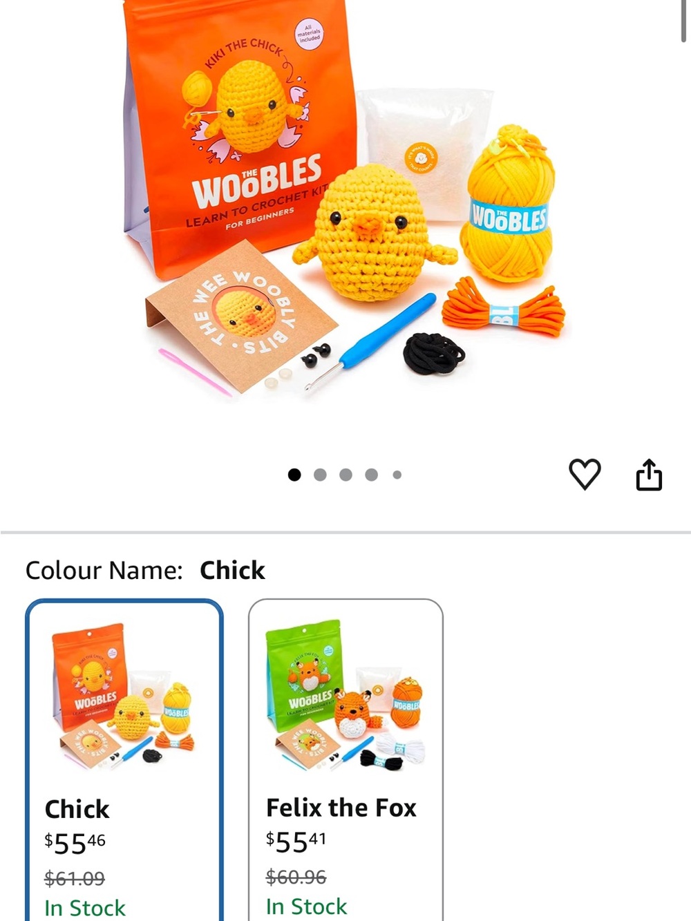 Wobbles crochet kit NWT